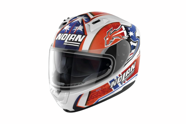 Nolan N60-6 Capacete Réplica Casey Stoner Branco Vermelho Azul
